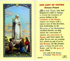 (image for) Holy Card: Our Lady of Fatima Novena Prayer