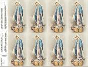 (image for) Holy Card sheet of 8: Lady of Grace (Miraculous Medal)