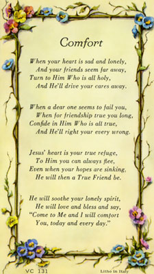 (image for) Holy Card - Comfort Prayer