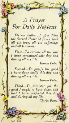 (image for) Holy Card - Prayer for Daily Neglects