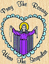 (image for) Rubber Stamp - Pray the Rosary Wear the Scapular - (mounted)