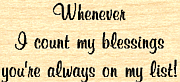 (image for) Rubber Stamp - Whenever I Count Blessings (mounted)