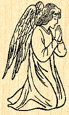 (image for) Rubber Stamp - Prayerful Angel - right (mounted)