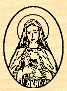 (image for) Rubber Stamp - Oval - Immaculate Heart (mounted)