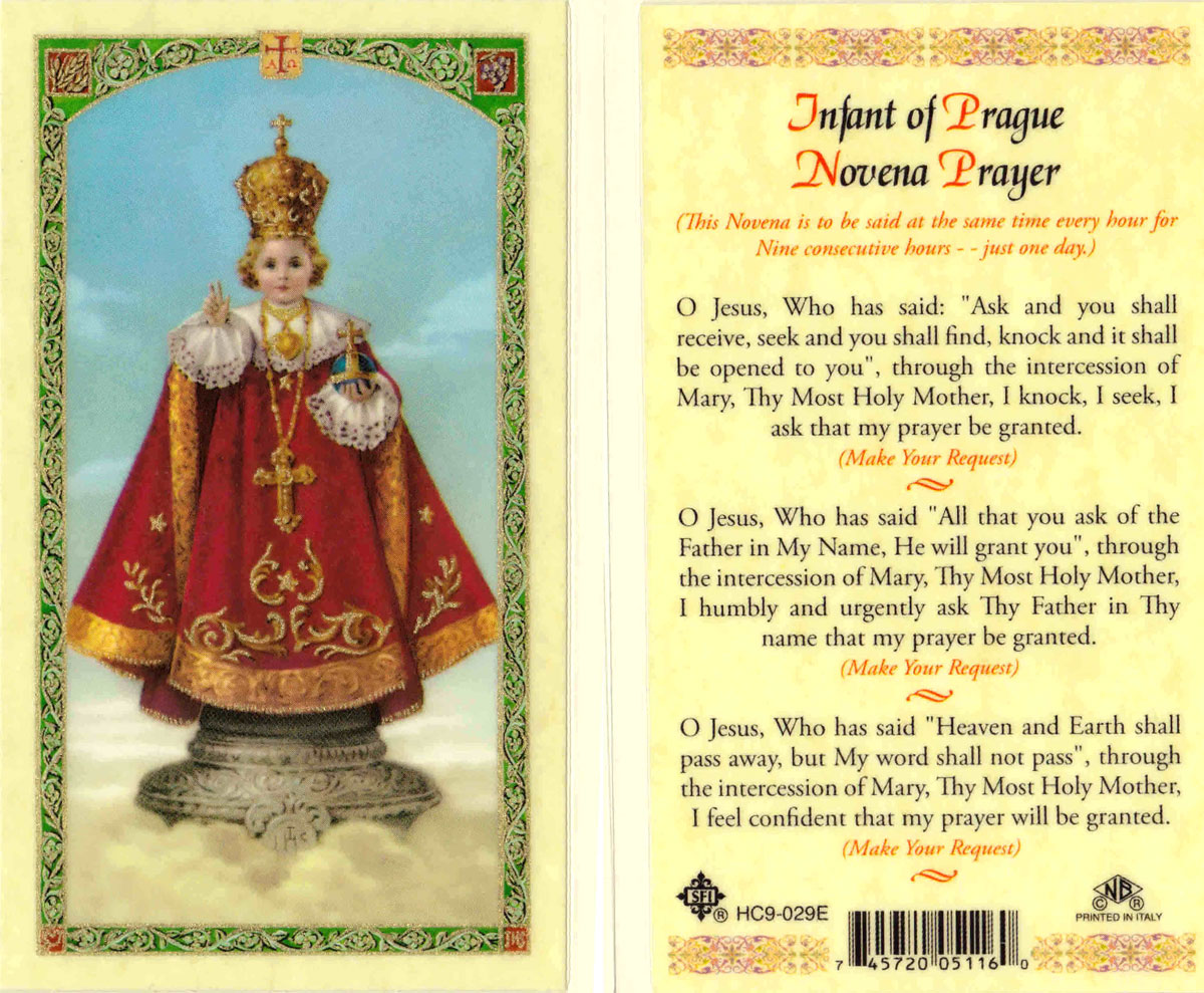 (image for) Holy Card: Infant of Prague Novena Prayer