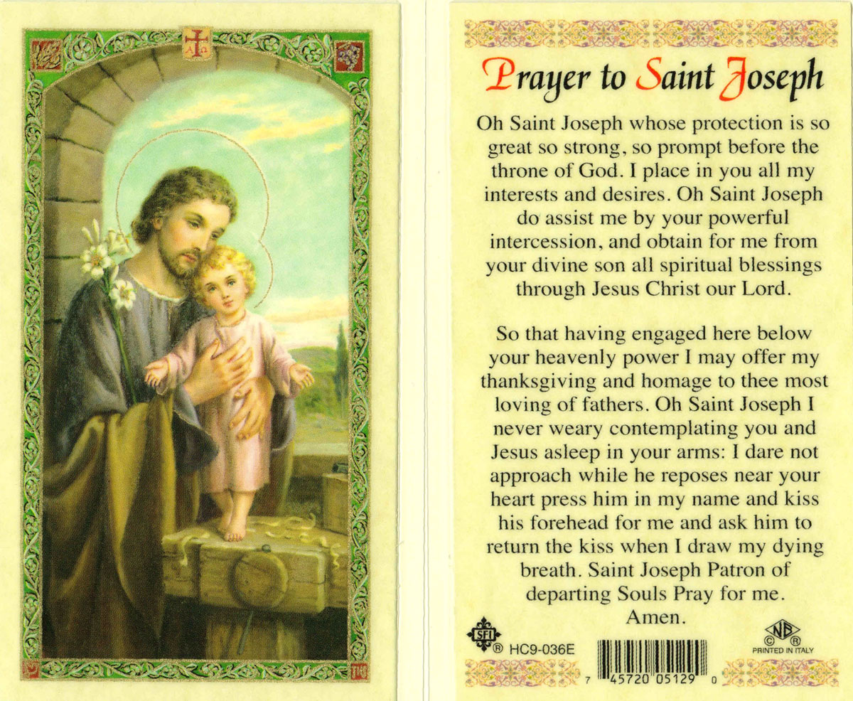 (image for) Holy Card: Prayer to Saint Joseph