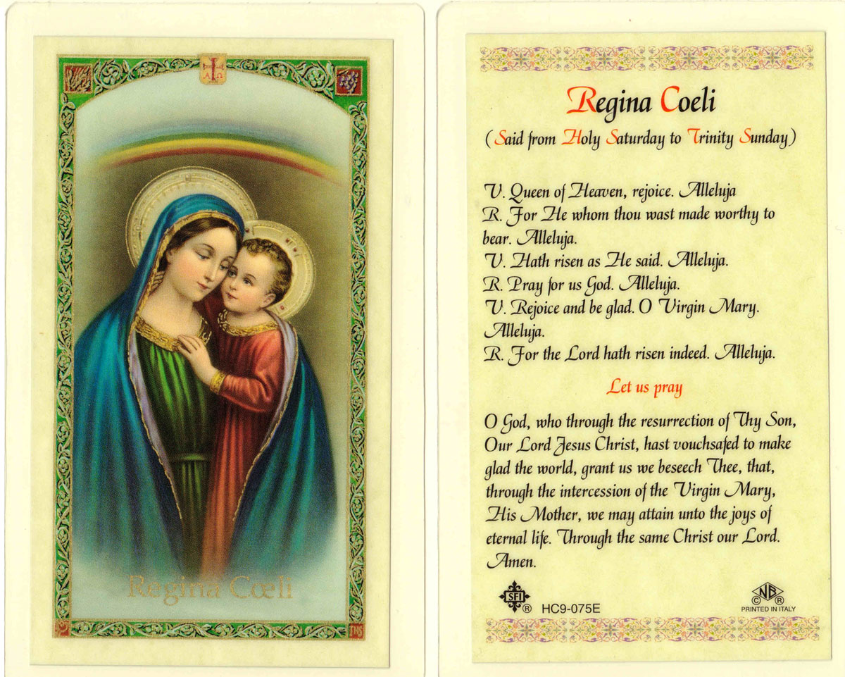 (image for) Holy Card: Our Lady of Good Counsel- Regina Coeli