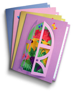 (image for) Spiritual Bouquet Cards - 4 pack (2 pink,1 yellow, 1 purple)