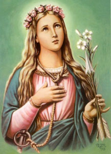 (image for) Saint Philomena 4 x 6 postcard size (plastified)