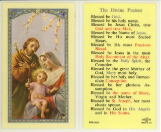 (image for) Holy Card: The Divine Praises (laminated)