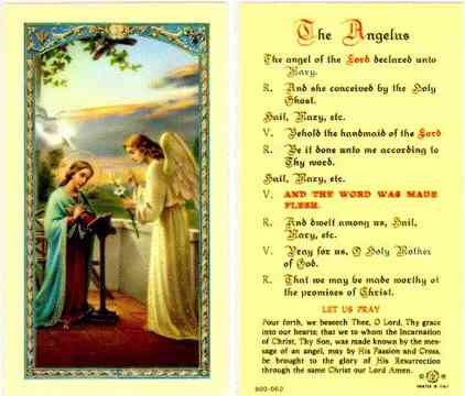 (image for) Holy Card: Angelus (laminated)