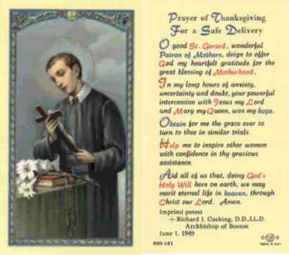 (image for) Holy Card: St. Gerard (laminated)