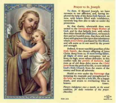 (image for) Holy Card: St. Joseph (laminated)