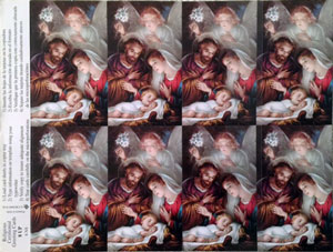 (image for) Holy Card sheet of 8: Nativity Scene