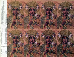 (image for) Holy Card sheet of 8: Our Lady of Czestochowa