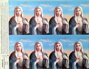 (image for) Holy Card sheet of 8: Immaculate Heart of Mary