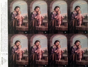 (image for) Holy Card sheet of 8: St Joseph