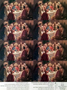 (image for) Holy Card sheet of 8: Last Supper